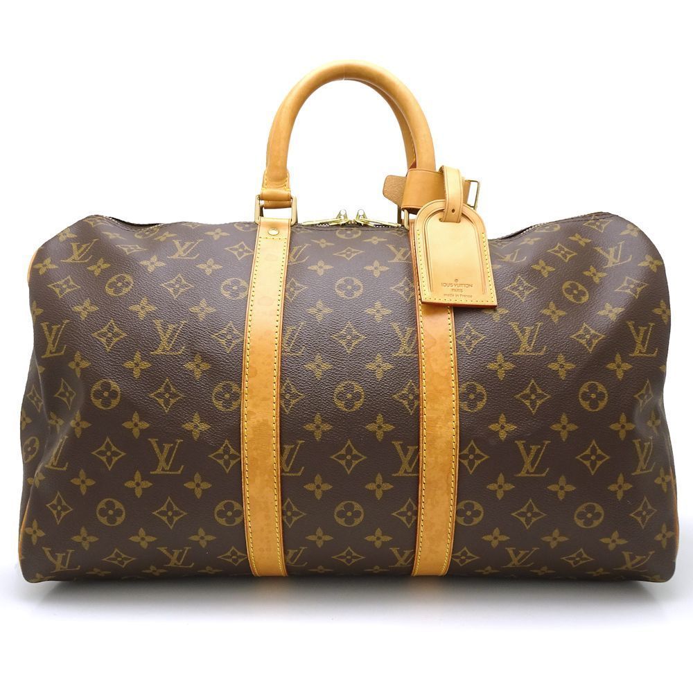 Louis Vuitton Monogram Keepall 45 Handbag Brown